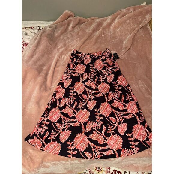 Tommy Hilfiger Women’s A Line Blue Red Paisley Maxi Skirt Floral Paisley Sz 10 N - Picture 3 of 12